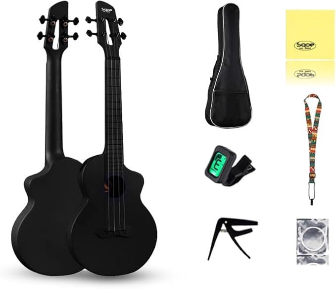 Ukulele Profissional Sqoe 23" em Fibra de Carbono